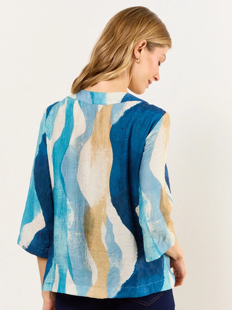BLUSA MUJER MA GRIFFE ESCOTE EN V MANGAS KIMONO ESTAMPADA - 2