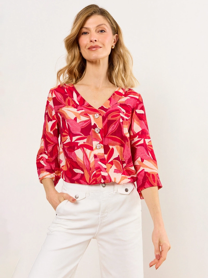 BLUSA MUJER MA GRIFFE ESCOTE EN V MANGAS KIMONO ESTAMPADA - 1