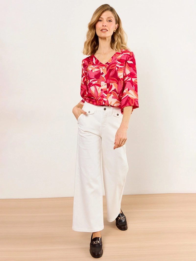 BLUSA MUJER MA GRIFFE ESCOTE EN V MANGAS KIMONO ESTAMPADA - 4