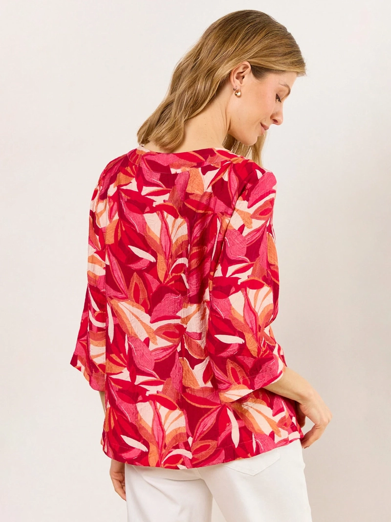 BLUSA MUJER MA GRIFFE ESCOTE EN V MANGAS KIMONO ESTAMPADA - 2