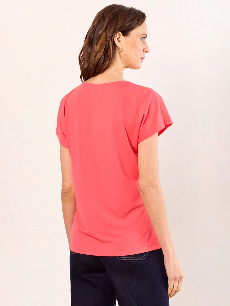 POLERA MUJER MA GRIFFE CUELLO REDONDO MANGA CORTA PLISADOS - 2