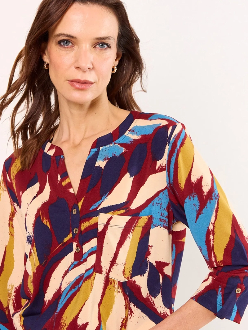 POLERA MUJER MA GRIFFE CUELLO MAO ESTAMPADO BOLSILLO - 3