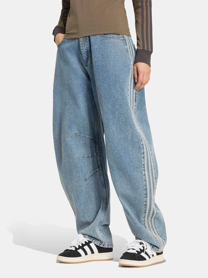 PANTALÓN MUJER ADIDAS TIRO ALTO PIERNA TIPO BARRIL DENIM - 2