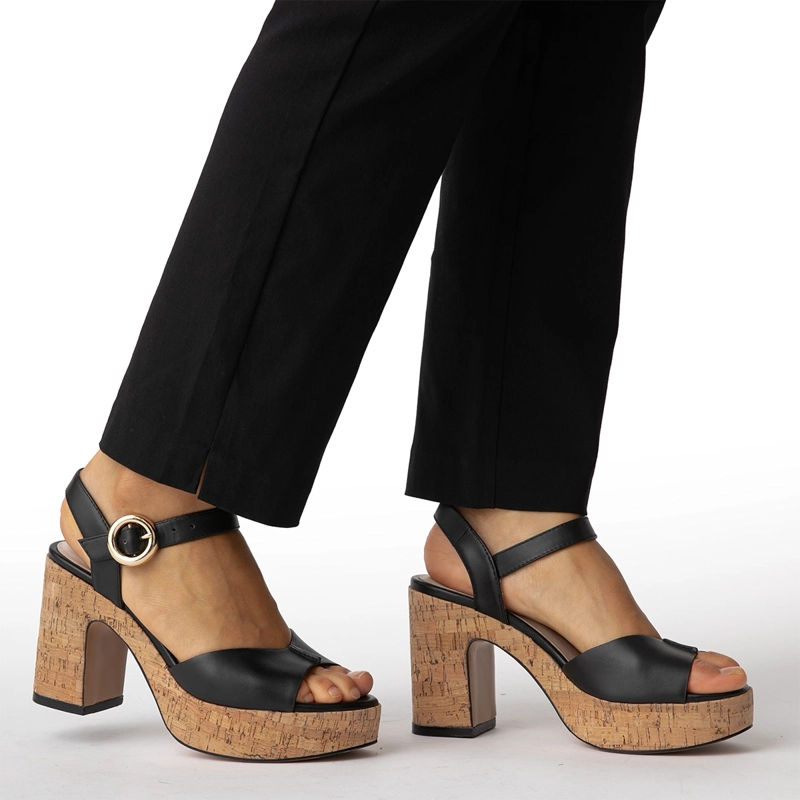 SANDALIAS MUJER GACEL NEGRO ALINA CUERO - 5