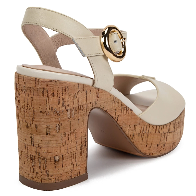 SANDALIAS MUJER GACEL CRUDO ALINA CUERO - 4