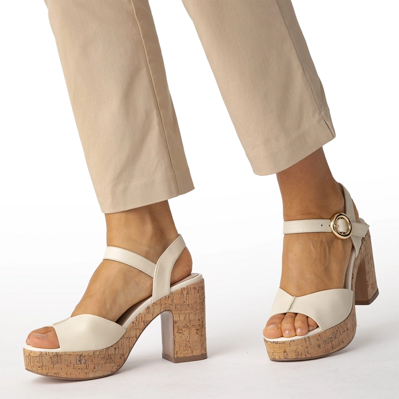 SANDALIAS MUJER GACEL CRUDO ALINA CUERO - 5