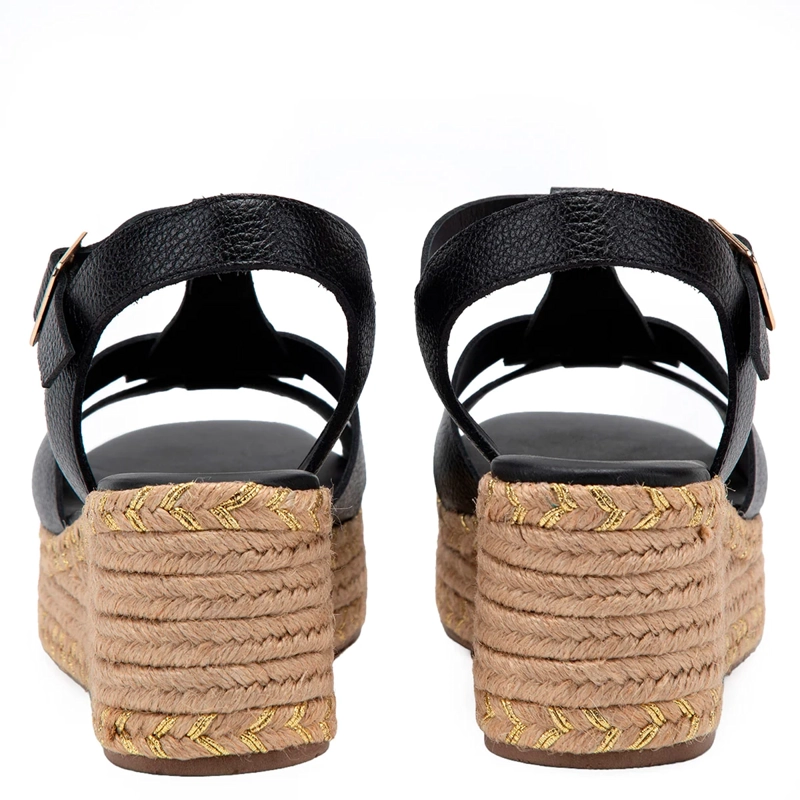 SANDALIAS MUJER GACEL NEGRO CONI CUERO - 4