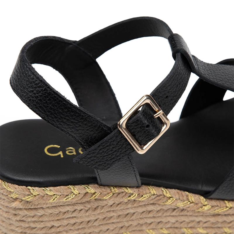 SANDALIAS MUJER GACEL NEGRO CONI CUERO - 6