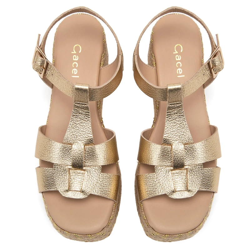 SANDALIAS MUJER GACEL DORADO CONI CUERO - 3