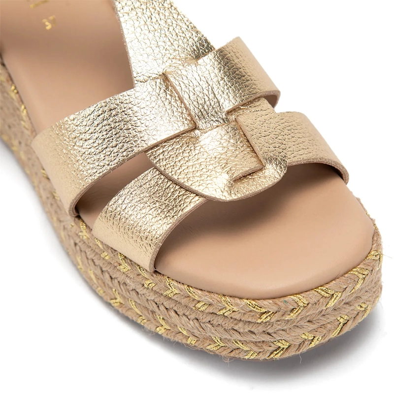 SANDALIAS MUJER GACEL DORADO CONI CUERO - 5