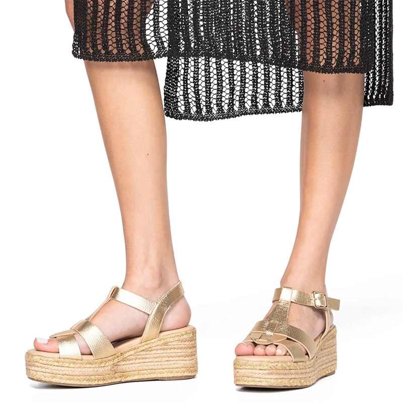 SANDALIAS MUJER GACEL DORADO CONI CUERO - 7