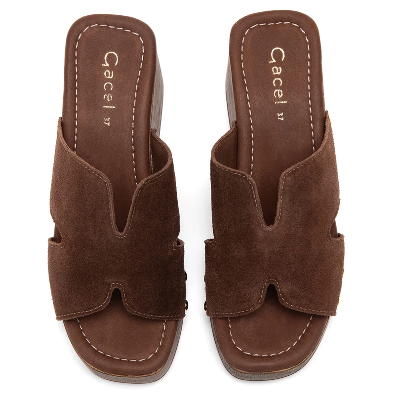 SANDALIAS MUJER GACEL CHOCOLATE DAISY CUERO - 3