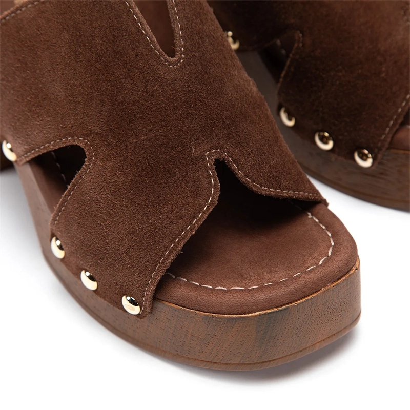 SANDALIAS MUJER GACEL CHOCOLATE DAISY CUERO - 5