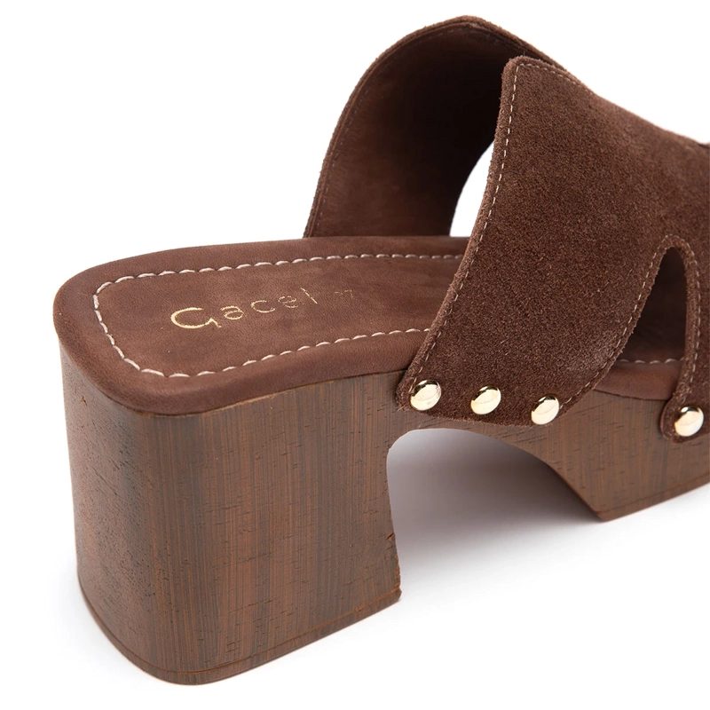 SANDALIAS MUJER GACEL CHOCOLATE DAISY CUERO - 6