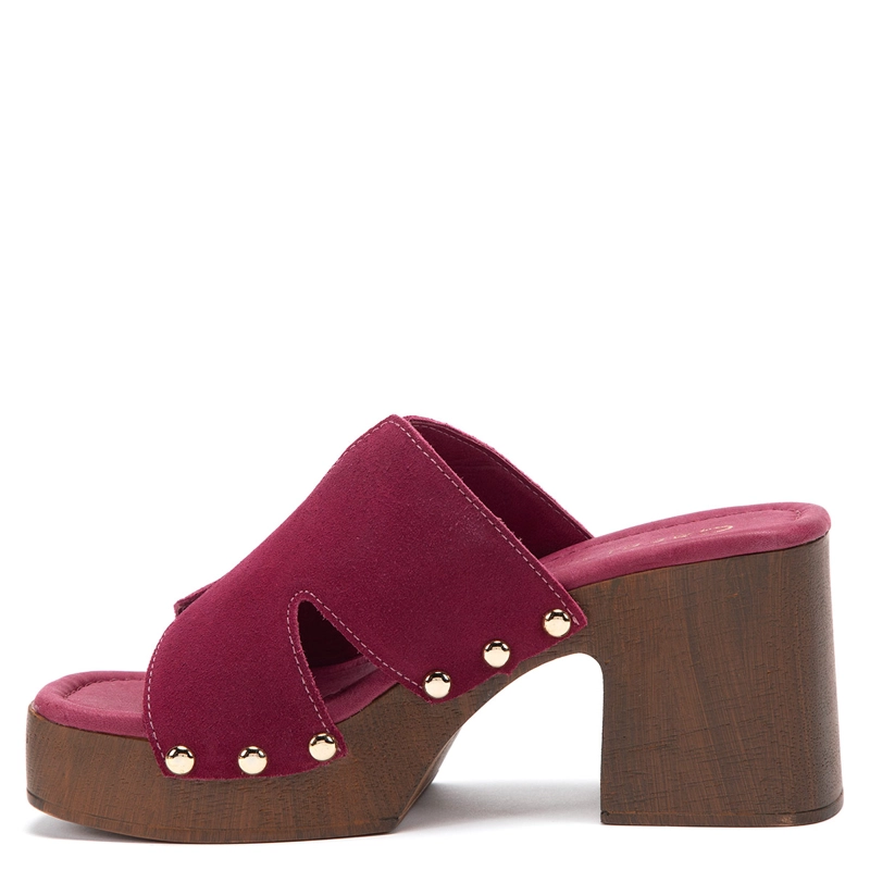 SANDALIAS MUJER GACEL GUINDA DAISY CUERO - 2