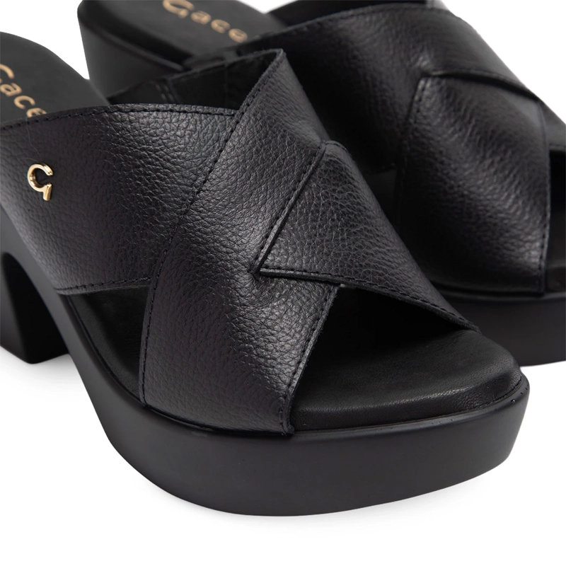 SANDALIAS MUJER GACEL NEGRO DALIA CUERO - 6