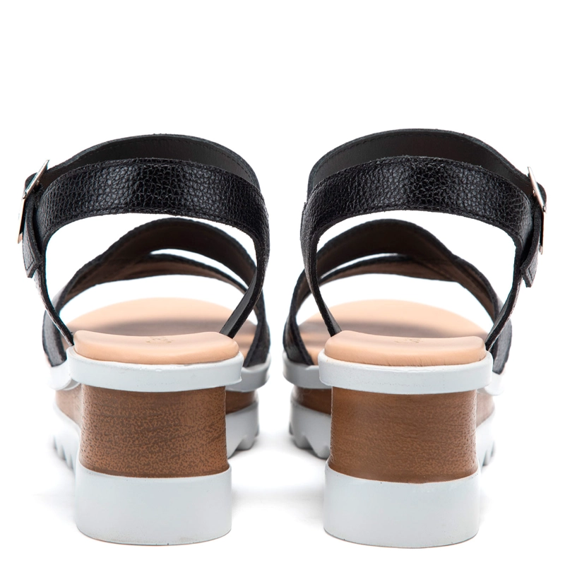 SANDALIAS MUJER GACEL NEGRO DILETTA CUERO - 4