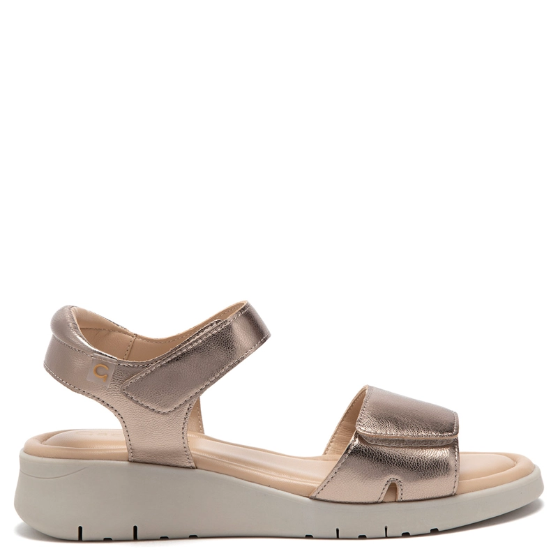 SANDALIAS MUJER GACEL DORADO DOROTHY CUERO - 1
