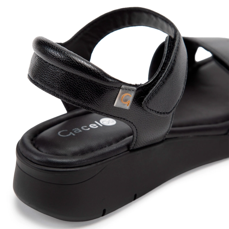 SANDALIAS MUJER GACEL NEGRO DOROTHY CUERO - 6