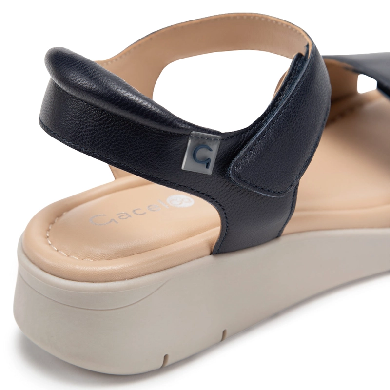SANDALIAS MUJER GACEL AZUL MARINO DOROTHY CUERO - 6