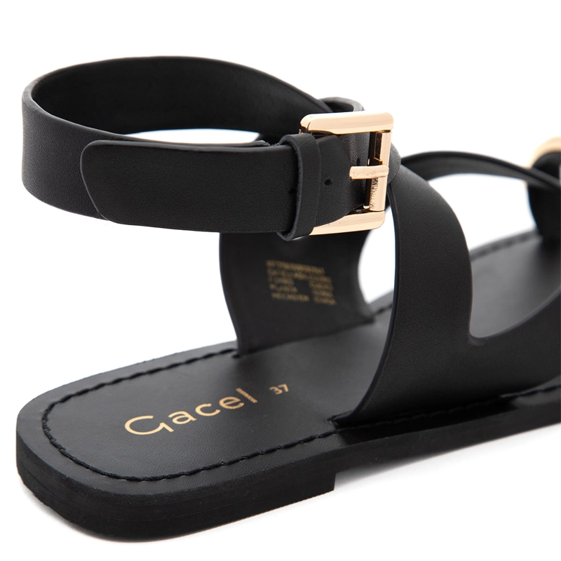 SANDALIAS MUJER GACEL NEGRO JESU CUERO - 6