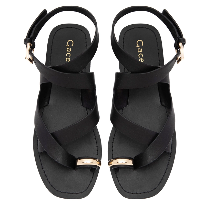 SANDALIAS MUJER GACEL NEGRO JESU CUERO - 3