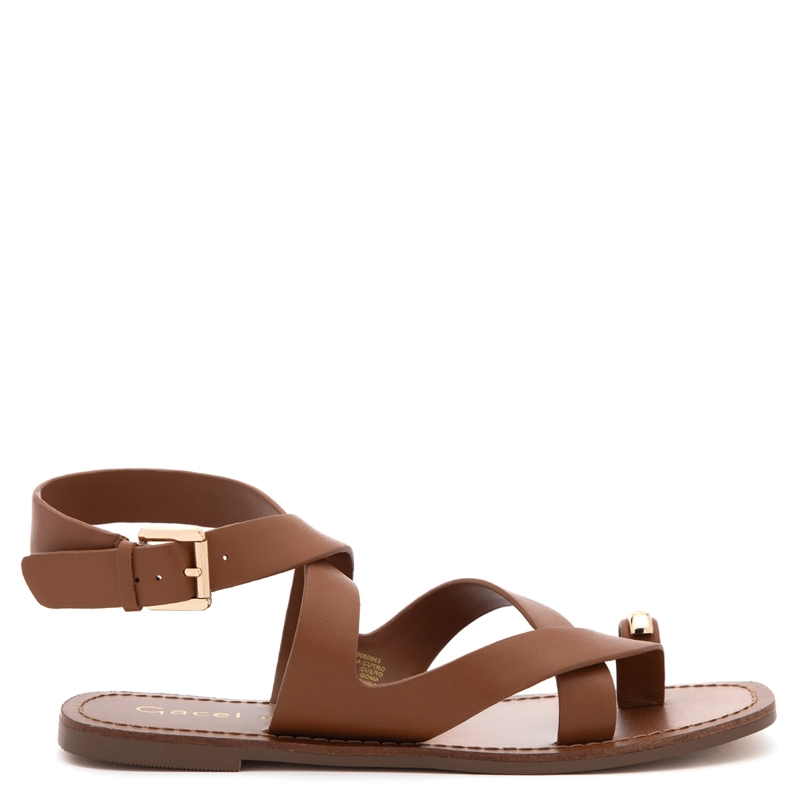 SANDALIAS MUJER GACEL CAFÉ JESU CUERO