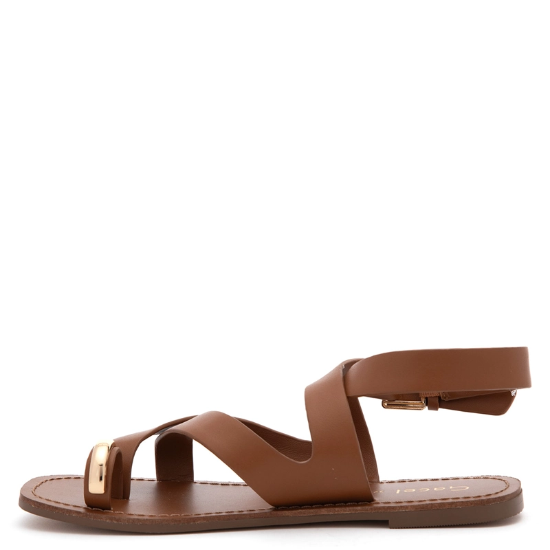 SANDALIAS MUJER GACEL CAFÉ JESU CUERO - 2