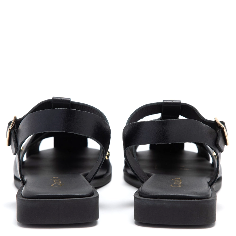 SANDALIAS MUJER GACEL NEGRO KARI CUERO - 4