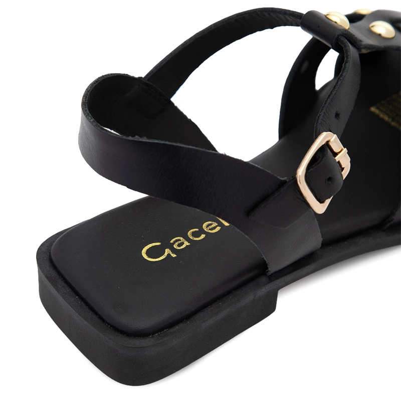 SANDALIAS MUJER GACEL NEGRO KARI CUERO - 6
