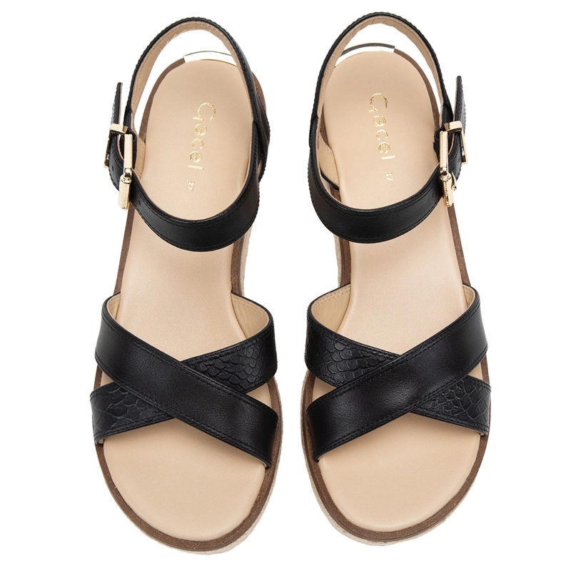 SANDALIAS MUJER GACEL NEGRO MATILDA CUERO - 3