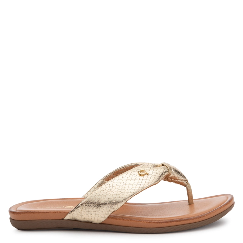 SANDALIAS MUJER GACEL DORADO MILA CUERO