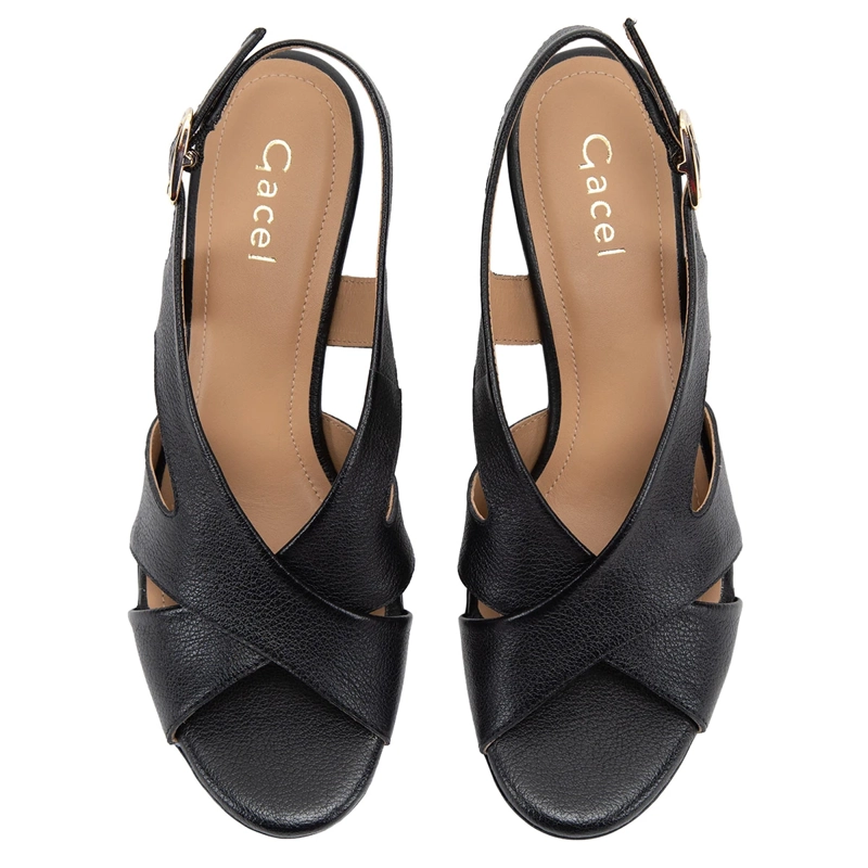 SANDALIAS MUJER GACEL NEGRO ROXXANE CUERO - 3