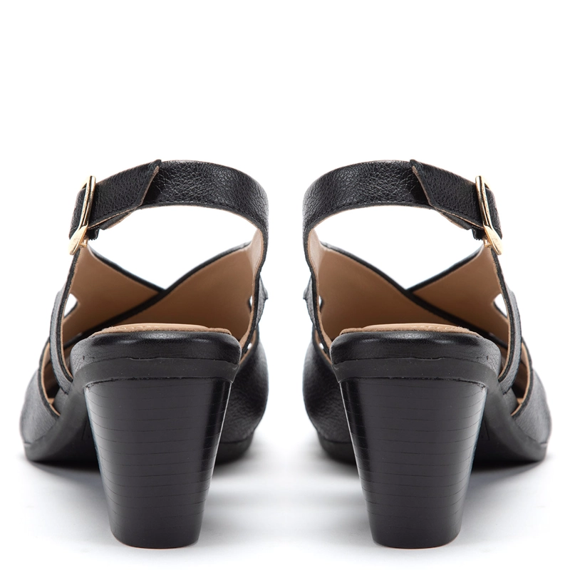 SANDALIAS MUJER GACEL NEGRO ROXXANE CUERO - 4