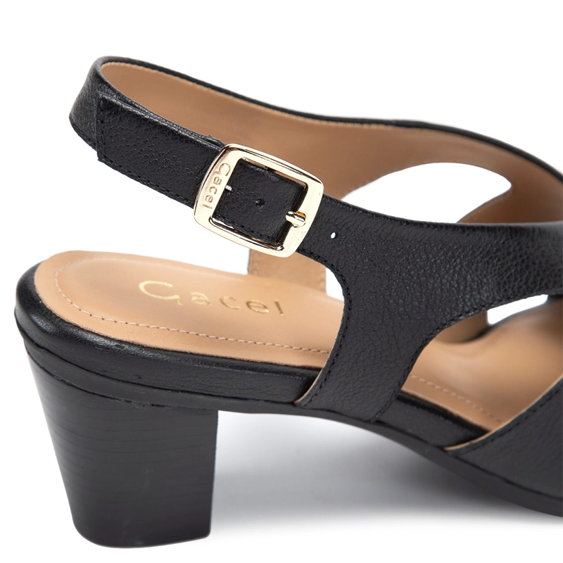 SANDALIAS MUJER GACEL NEGRO ROXXANE CUERO - 6