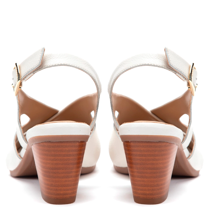 SANDALIAS MUJER GACEL BLANCO ROXXANE CUERO - 3