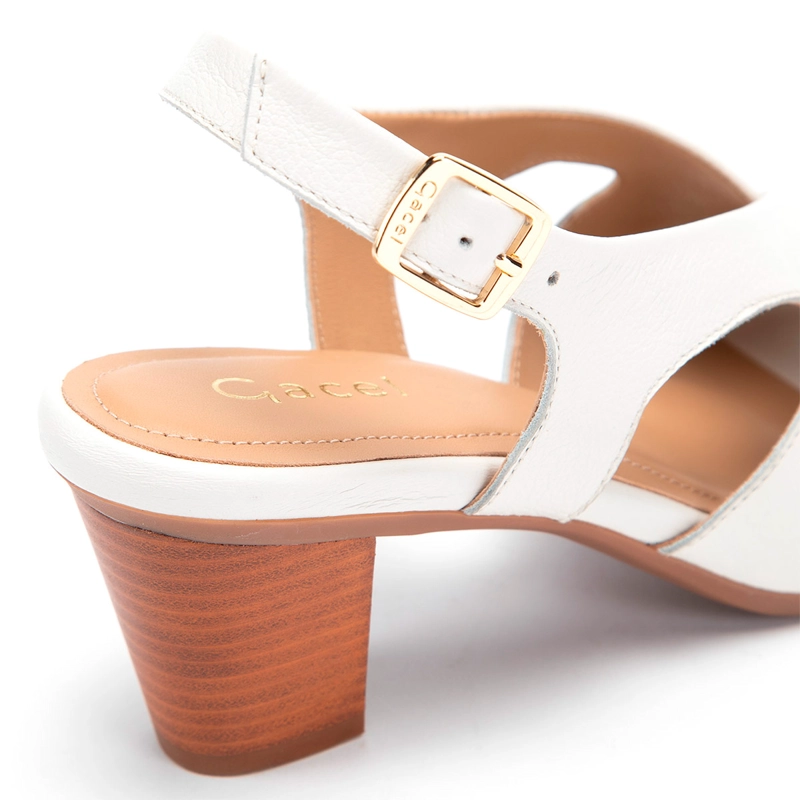 SANDALIAS MUJER GACEL BLANCO ROXXANE CUERO - 5