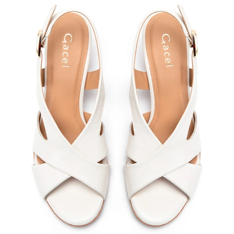 SANDALIAS MUJER GACEL BLANCO ROXXANE CUERO - 2