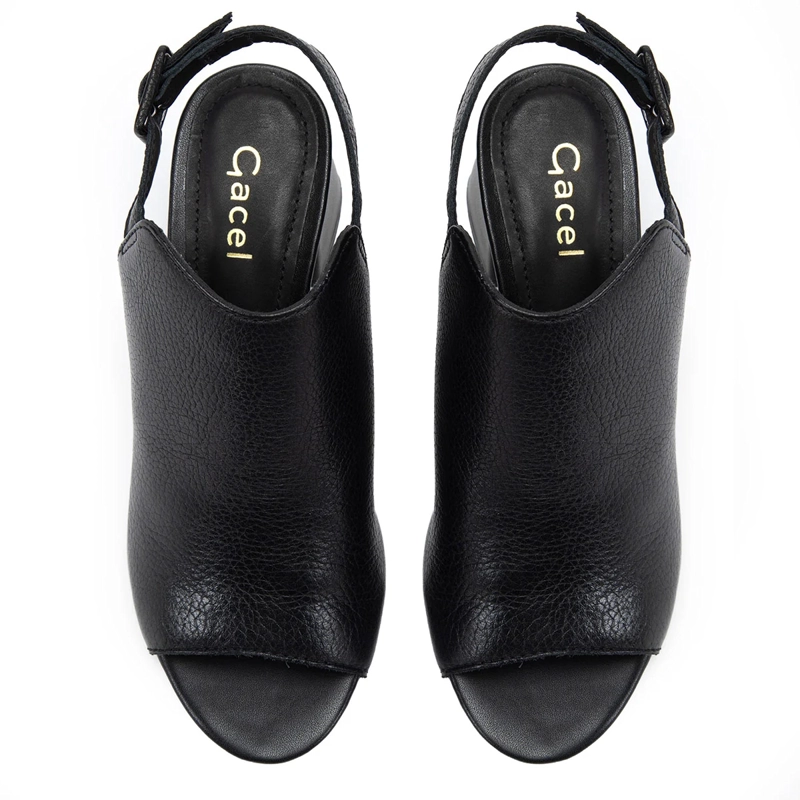 SANDALIAS MUJER GACEL NEGRO ROZA CUERO - 3
