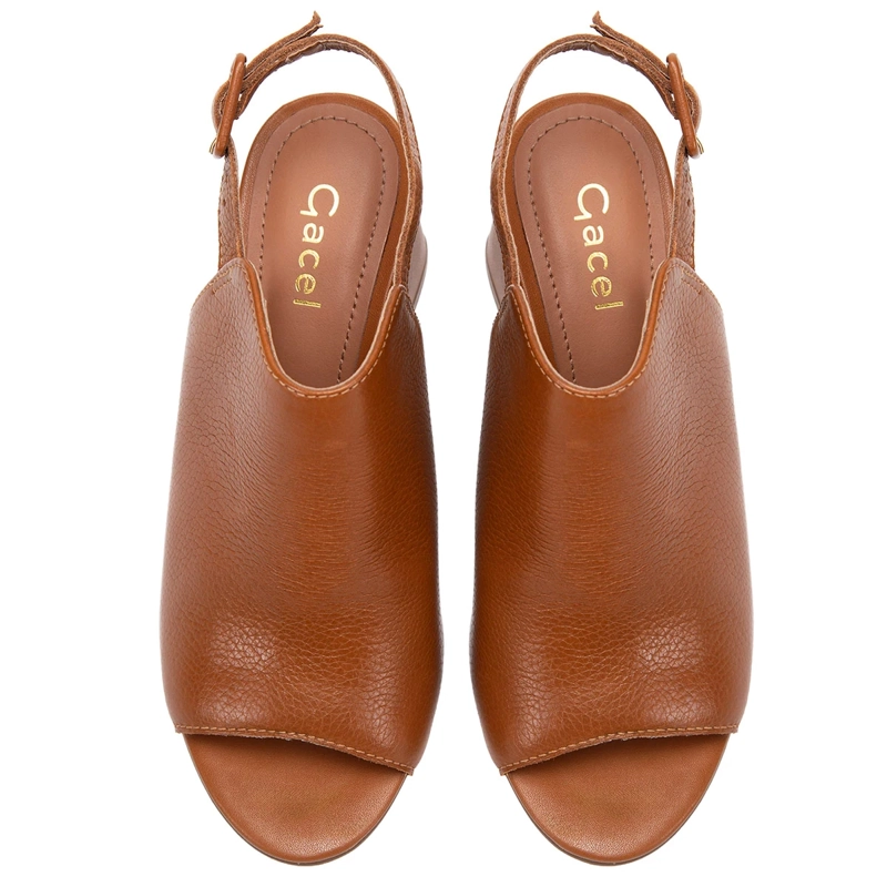 SANDALIAS MUJER GACEL CAFÉ ROZA CUERO - 3