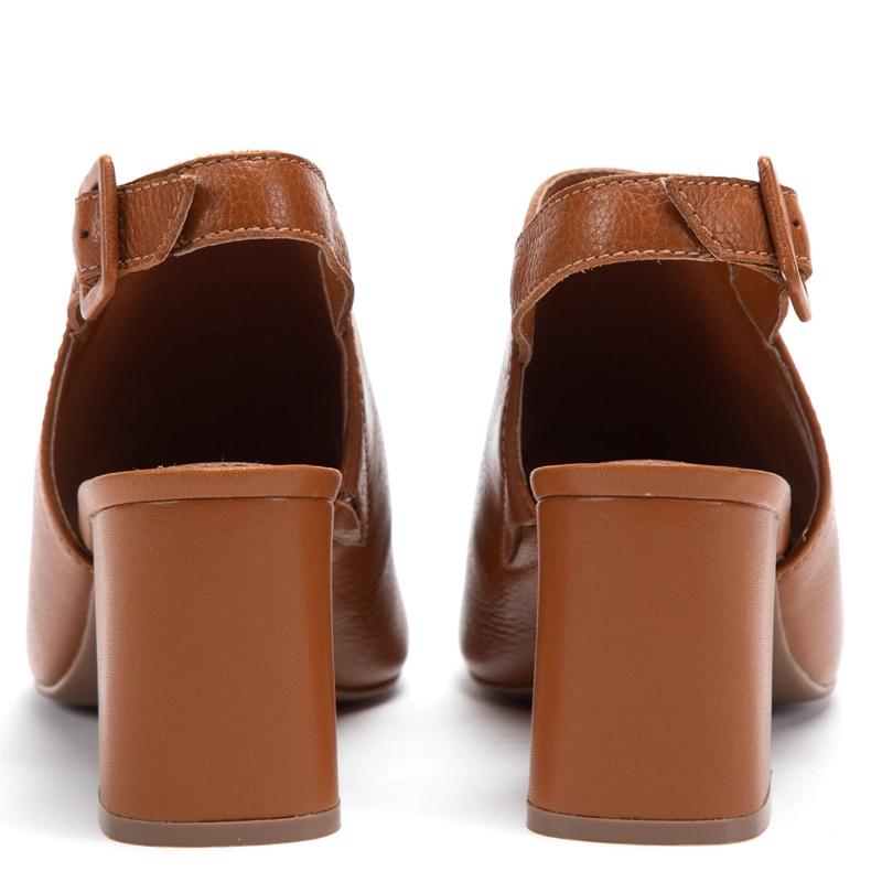 SANDALIAS MUJER GACEL CAFÉ ROZA CUERO - 4