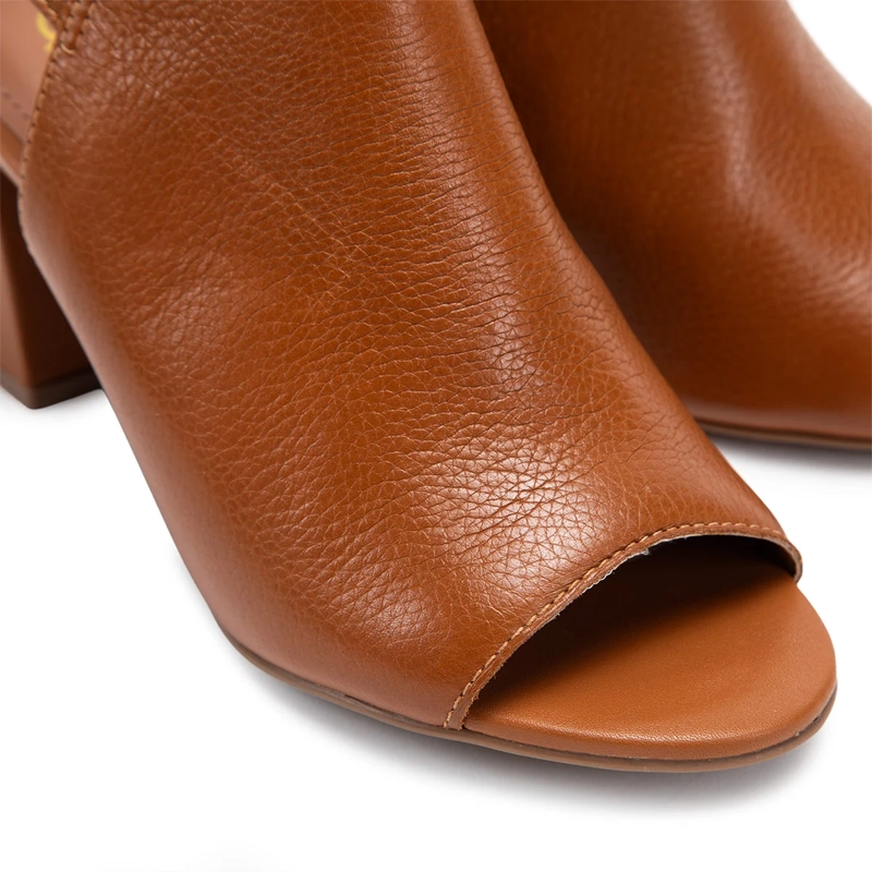 SANDALIAS MUJER GACEL CAFÉ ROZA CUERO - 5