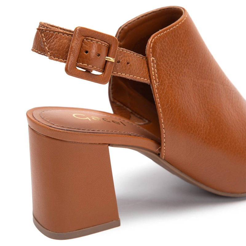 SANDALIAS MUJER GACEL CAFÉ ROZA CUERO - 6