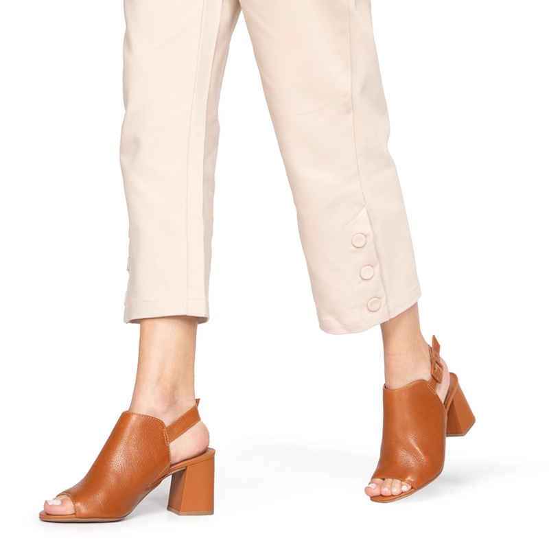 SANDALIAS MUJER GACEL CAFÉ ROZA CUERO - 7