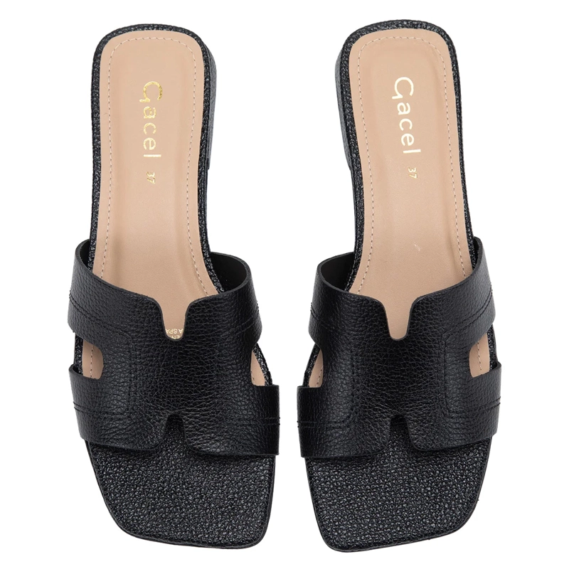 SANDALIAS MUJER GACEL NEGRO SAMY CUERO - 3