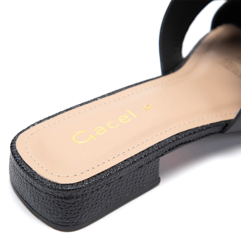 SANDALIAS MUJER GACEL NEGRO SAMY CUERO - 6