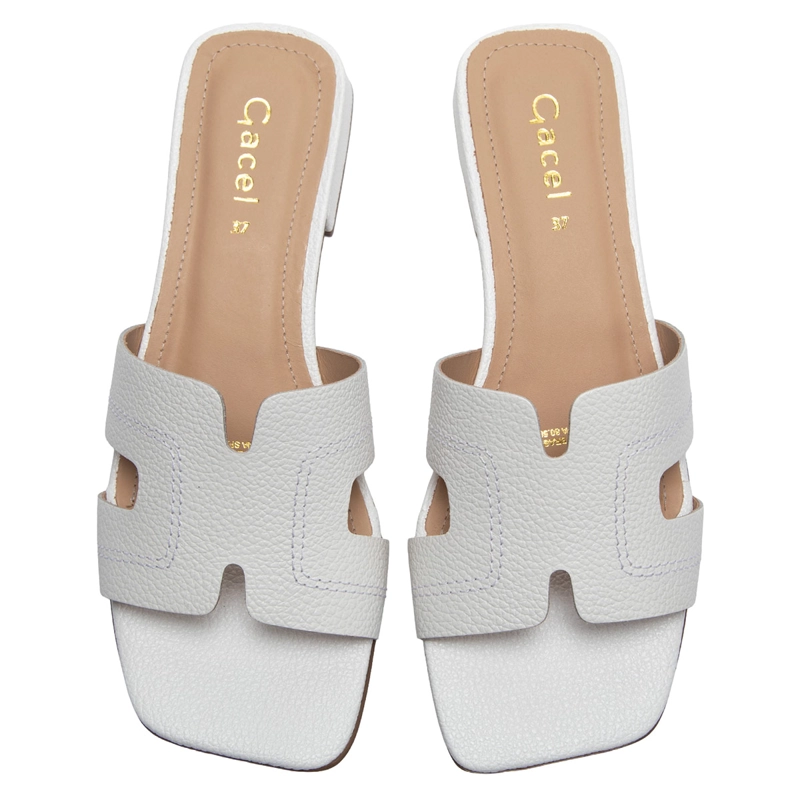 SANDALIAS MUJER GACEL BLANCO SAMY CUERO - 3