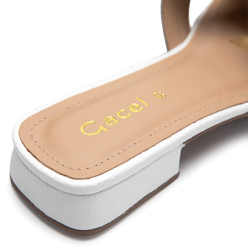 SANDALIAS MUJER GACEL BLANCO SAMY CUERO - 6
