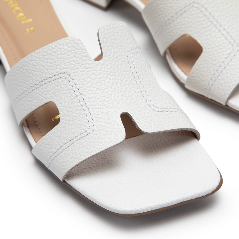 SANDALIAS MUJER GACEL BLANCO SAMY CUERO - 5