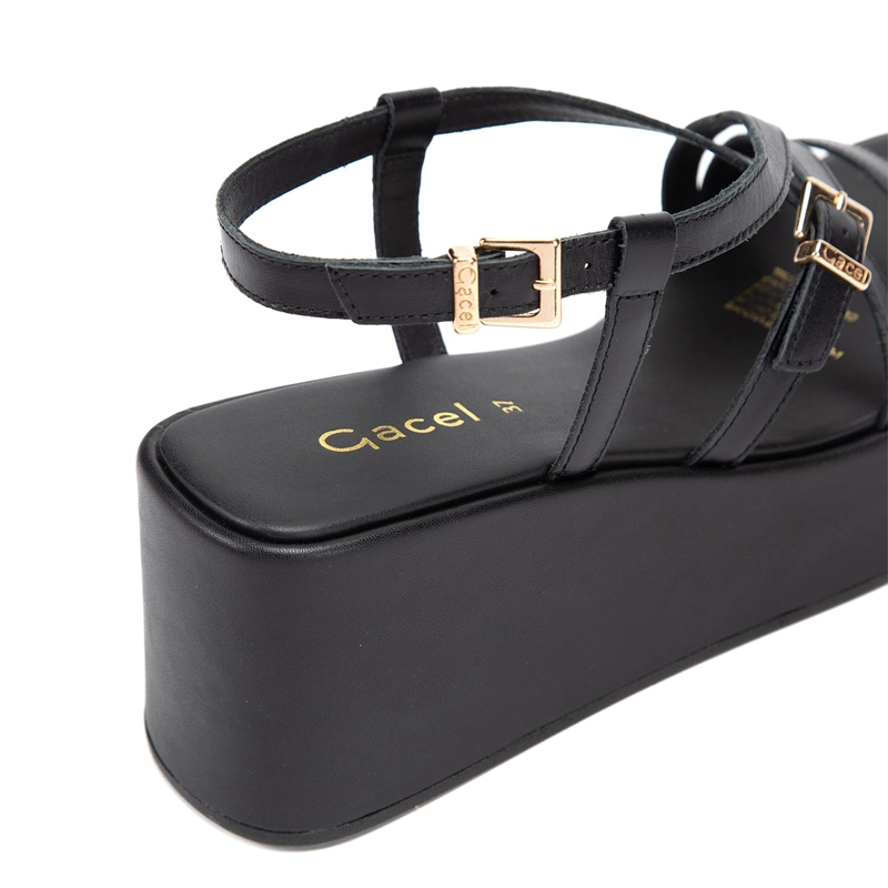 SANDALIAS MUJER GACEL NEGRO XIME  CUERO - 6